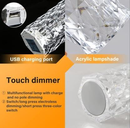 Crystal Glow Cylinder Lamp