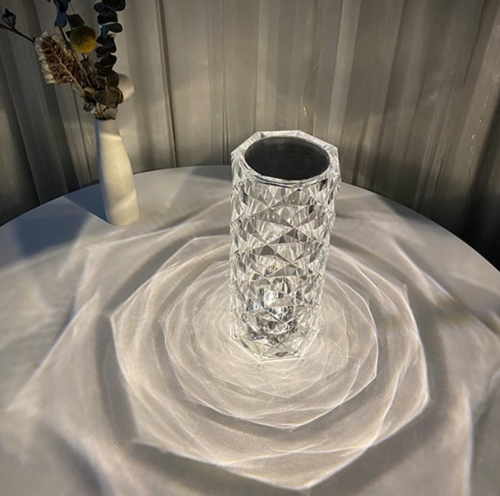 Crystal Glow Cylinder Lamp