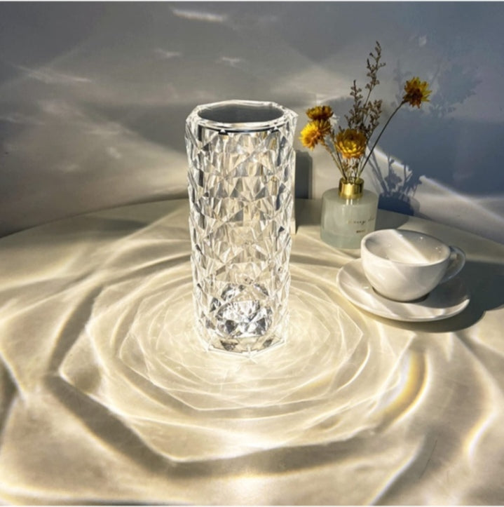 Crystal Glow Cylinder Lamp