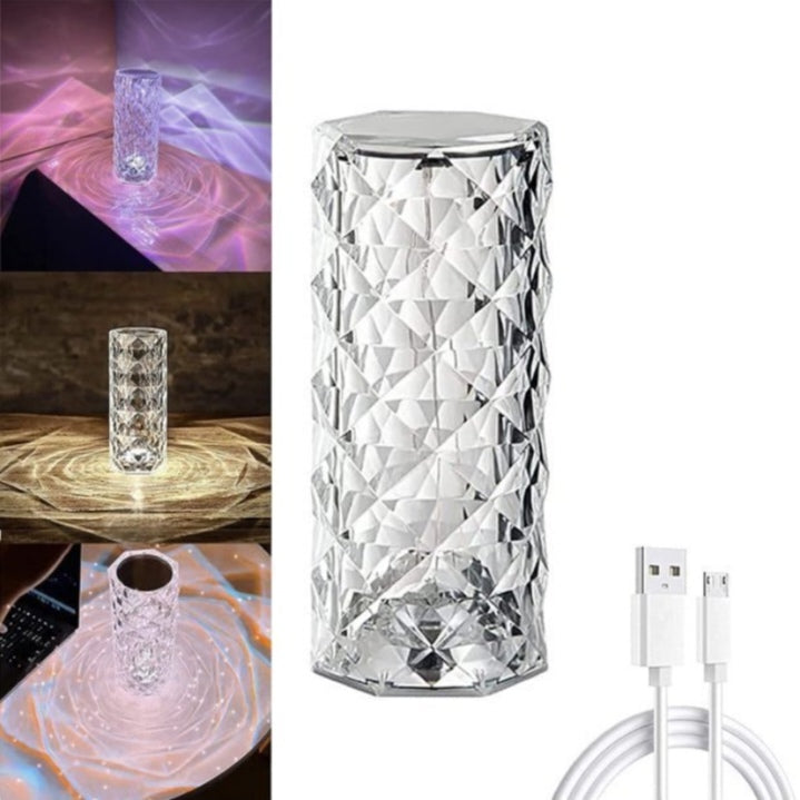 Crystal Glow Cylinder Lamp