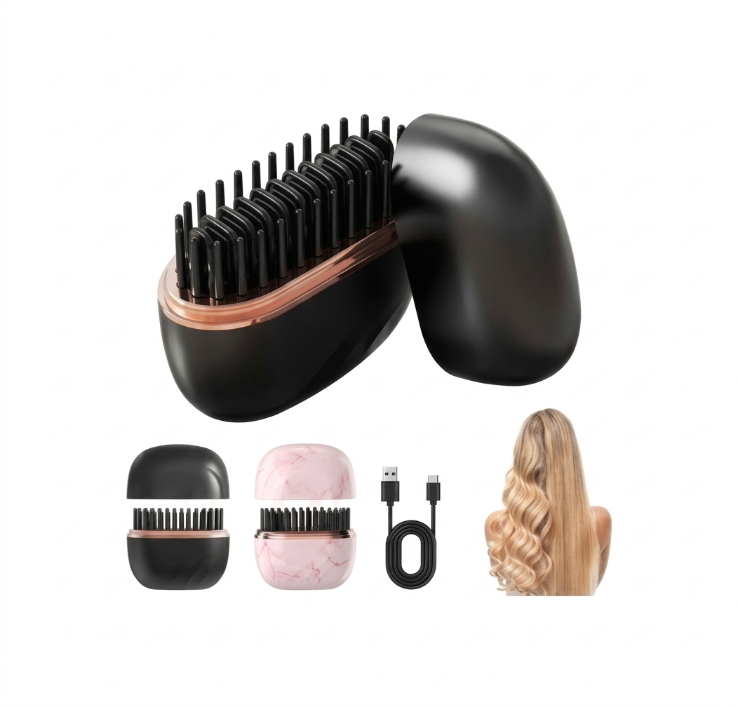 Premium Mini Cordless Hair Straightener Brush