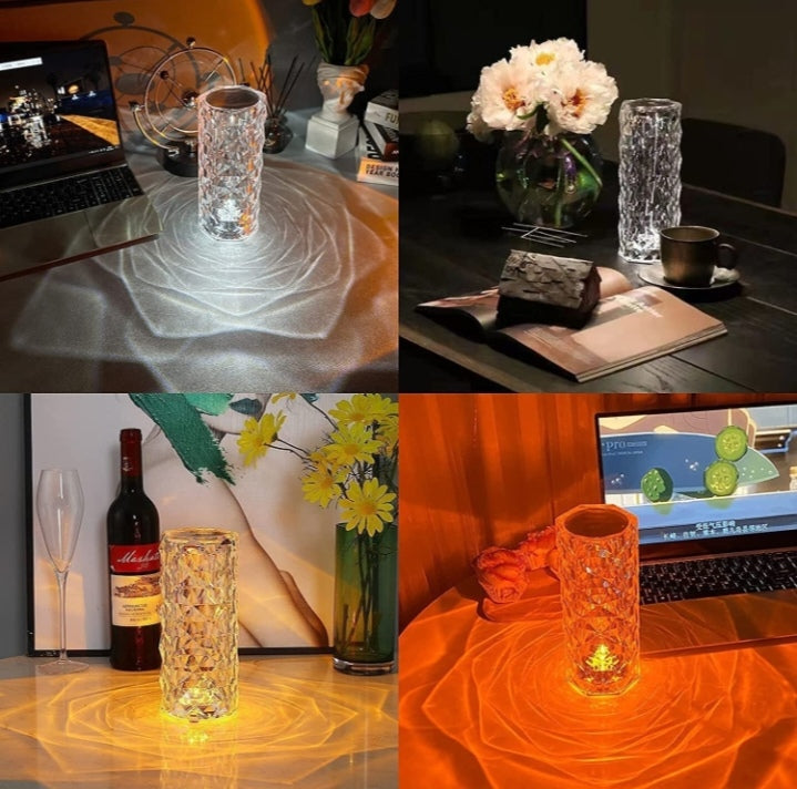 Crystal Glow Cylinder Lamp